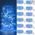 12-Pack Blue Porch String Lights, 7ft Weatherproof LED