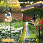 Flower Solar Patio Lanterns, Metal Waterproof LED