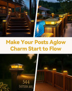 Solar Post Cap Lights 6-Pack, Waterproof LED