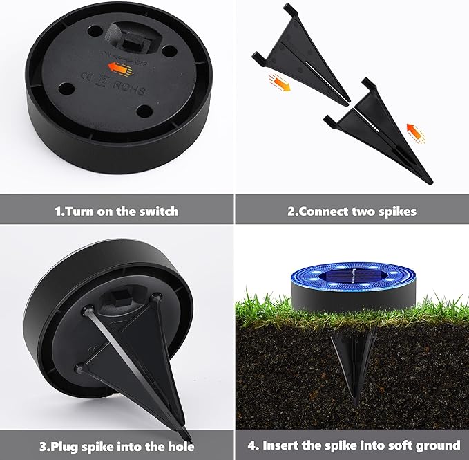 16-Pack Solar Ground Disk Lights, Blue Waterproof LED