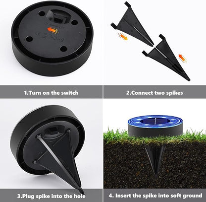 Joomer Solar Ground Lights, 16 Pack 8 LED Solar Lights Outdoor IP68 Waterproof Disc Light In-Ground Landscape Lighting Outdoor for Patio Pathway Lawn Yard Driveway Walkway (Blue)