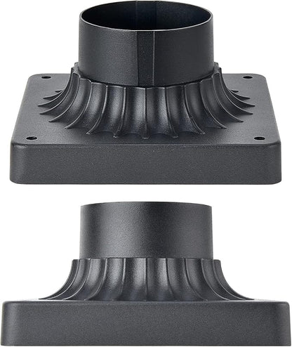 Pier Mount Base 2 Pack,Cast Aluminum Outdoor Post Light Adapter for Deck Porch Patio in Matter Black Finish 5.6" W*5.6" L