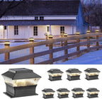 8-Pack Upgraded Solar Post Cap Lights for Yard, LED