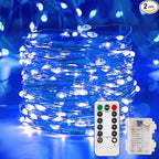 2-Pack Christmas String Lights, 8ft Waterproof Twinkle Lights