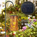 2-Pack Charming Hummingbird Solar Lanterns for Garden, Waterproof LED