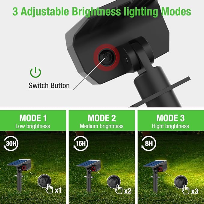 2-Pack Solar Spotlights, Yard Lights