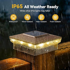 Solar Post Cap Lights, Cool White Waterproof