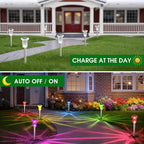 10-Pack Solar Pathway Lights, Waterproof LED Driveway Lights