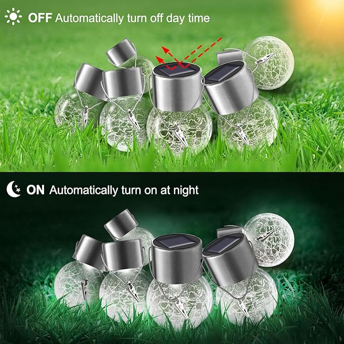 Globe Solar Lantern Set 8-Pack, Decorative Patio Lighting