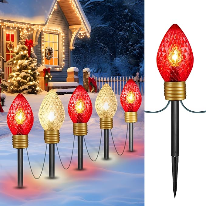 C9 Christmas Pathway Lights, 8.5ft 5 LED