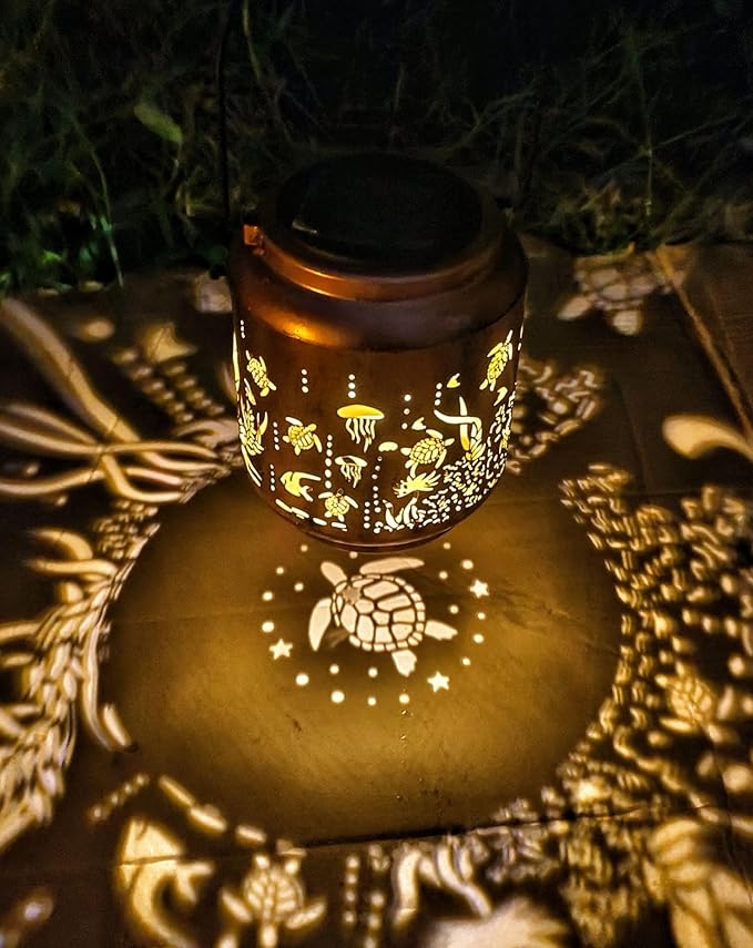Turtle Solar Patio Lanterns, Classic Waterproof LED