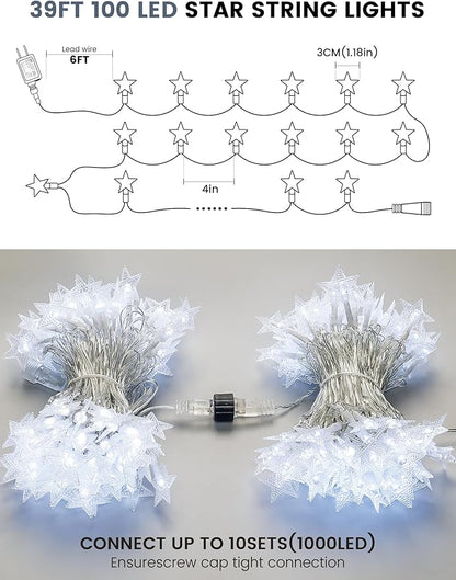 Christmas Fairy Lights, 33ft 100 LED Battery Twinkle Lights