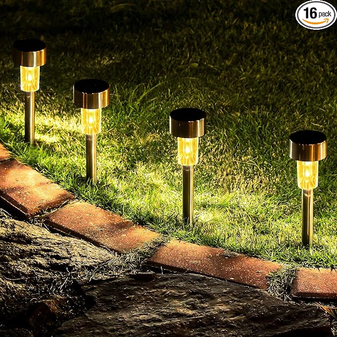 16-Pack Solar Landscape Lights for Driveway