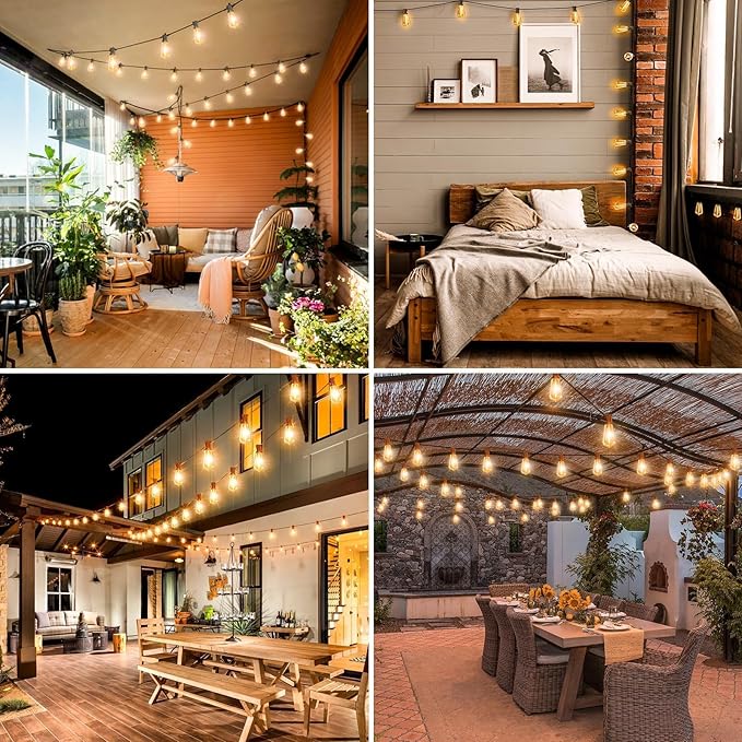 232ft Edison Bulb Patio String Lights, Waterproof