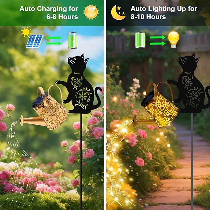 Cat Solar Lawn Figurine Light, Waterproof