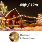Outdoor String Lights, 40ft Warm White Waterproof LED