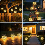 18-Pack Metal Globe Solar Lanterns for Yard, Waterproof LED
