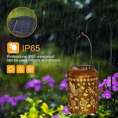 Chrismas Gifts, Hummingbird Solar Lantern Outdoor, Solar Light Outdoor Waterproof LED Decorative Garden for Lawn, Landscape, Patio, Porch Hanging Lantern Hummingbird Gifts for Women, Mom, Grandma
