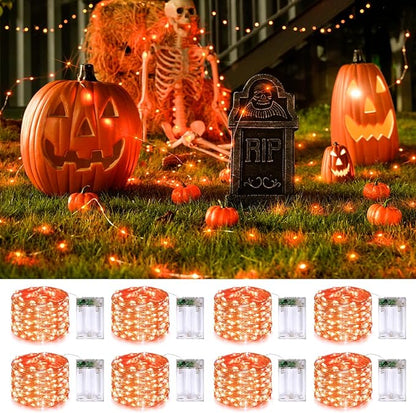Halloween Fairy Lights 8-Pack, 16ft 50 LED Battery Twinkle Lights