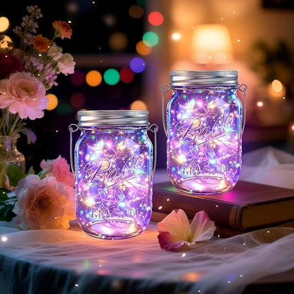 ZNYCYE Solar Mason Jar Lights, 12 Pack 30 LED Firefly Fairy String Lights, Waterproof Outdoor Solar Mason Jar Lid Lights with Hangers(NO Jars) for Patio Garden Yard Wedding Decoration - Multicolor