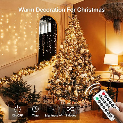 Christmas Patio String Lights 4-Pack, 280ft 800 LED Waterproof
