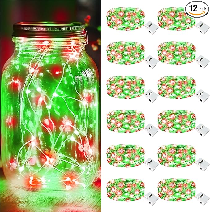 Christmas Fairy Lights 12-Pack, Battery Twinkle Lights