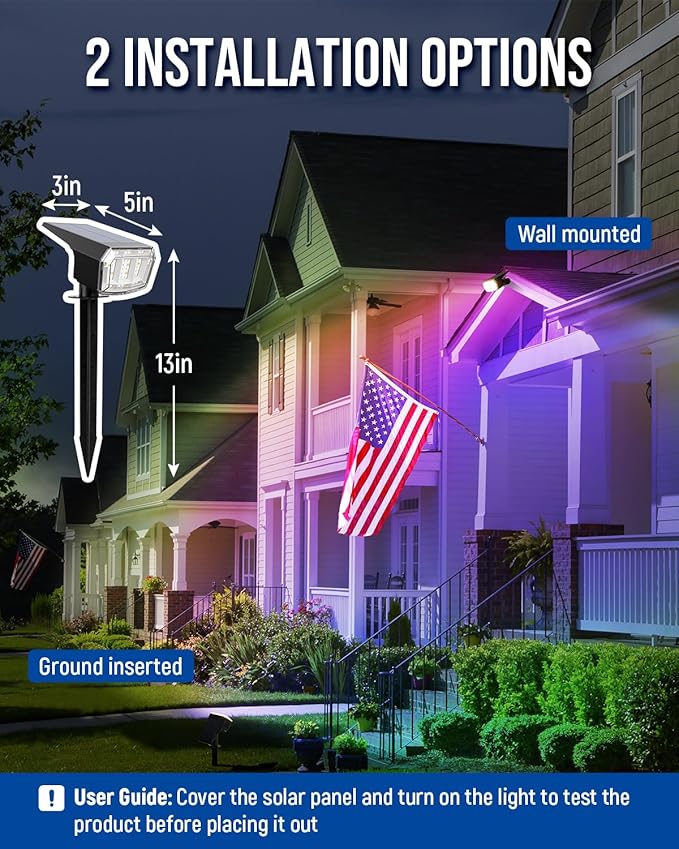 10-Pack Solar Spotlights, Waterproof Yard LED