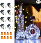 Solar Cork Lights 8-Pack, 20 LED Wine Bottle