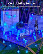 5ft Blue String Lights for Backyard, Waterproof LED