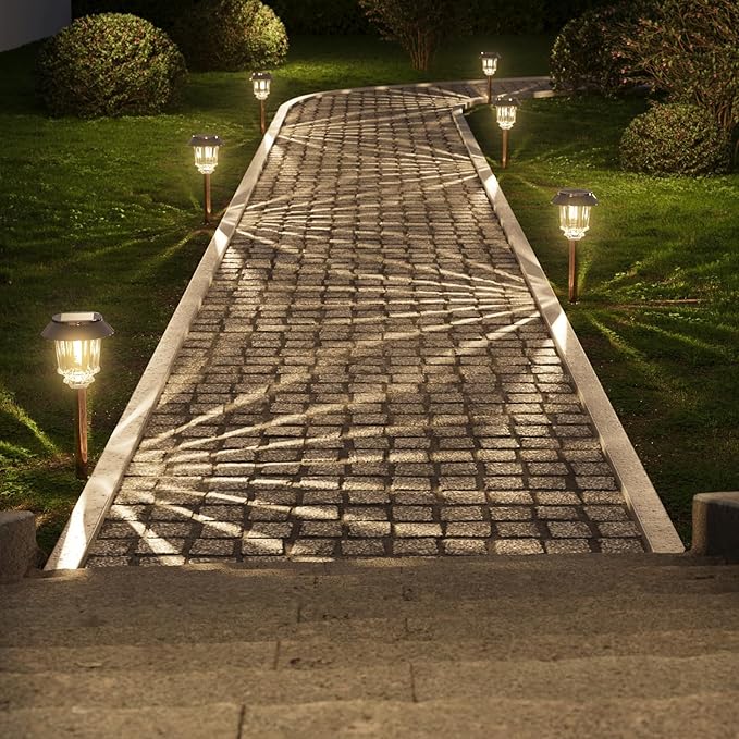 4-Pack Solar Pathway Lights, Waterproof LED Driveway Lights