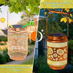 2-Pack Sunflower Solar Backyard Lanterns, Elegant Waterproof LED
