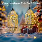 2-Pack Elegant Hanging Solar Lanterns for Outdoor, Waterproof LED