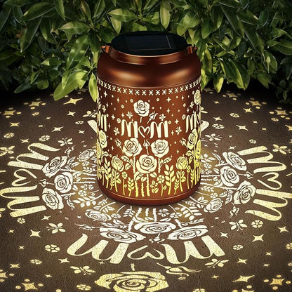 Birthday Gifts for Women Mom Grandma Solar Lantern Outdoor Waterproof, Gardening Gifts for Women, Mom Christmas Rose Garden Decor Hanging Solar Lights Yard Decorations Outdoor, Backyard, Patio