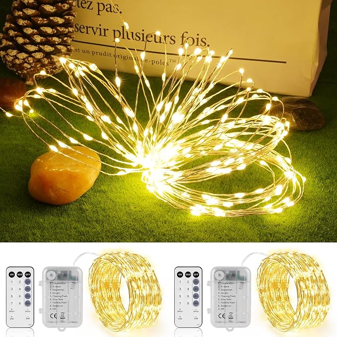 2-Pack 5ft LED Patio String Lights, Waterproof Outdoor