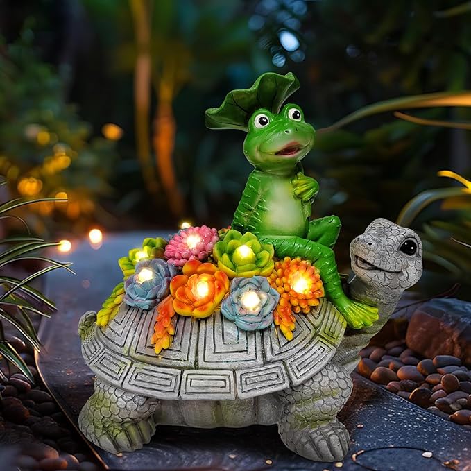 Solar Frog Statue Light, Yard Decor