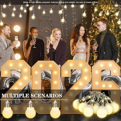 Retisee 12 Pcs Marquee Light String Bulbs13.8 ft Long for Marquee Letters Numbers 3 4 ft Tall Waterproof LED String Light for Indoor Outdoor Wedding Birthday Party Decor