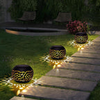Garden Solar Hanging Lanterns 2-Pack, Elegant Yard Decor