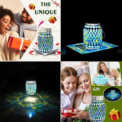 Mosaic Lights Solar Outdoor Hanging Lanterns, Garden Decor Christmas Gifts for Women Mom Grandma Halloween Decor Lights, Outdoor Waterproof Lights, Garden,Patio,Pathway & Yard Décor