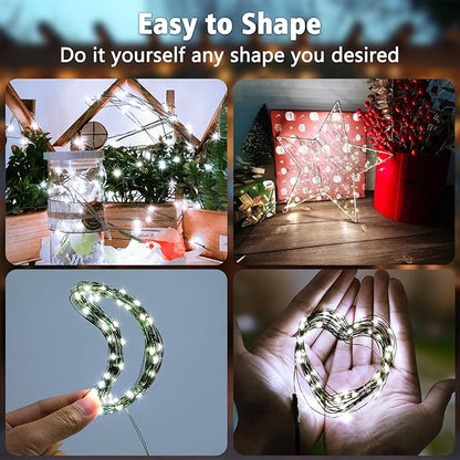 4-Pack Christmas String Lights, 4ft 50 LED Waterproof Twinkle Lights