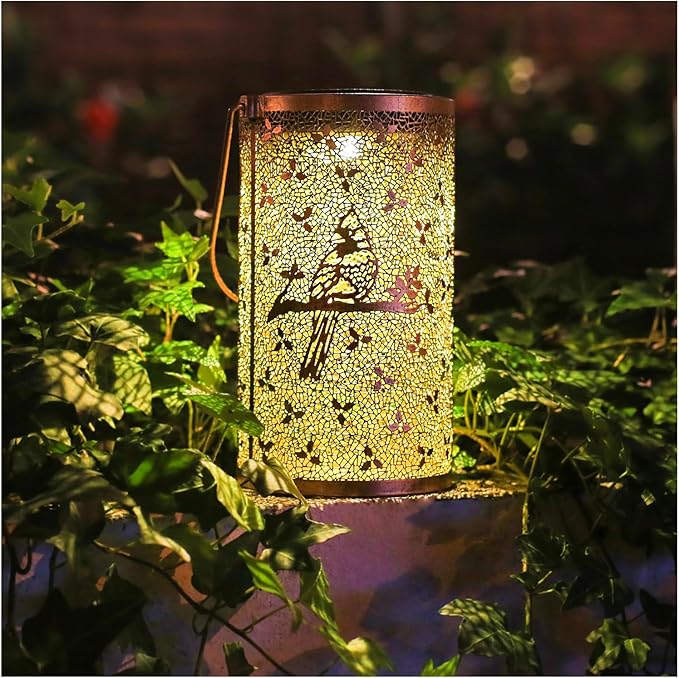 Bird Solar Yard Lanterns, Metal Waterproof LED