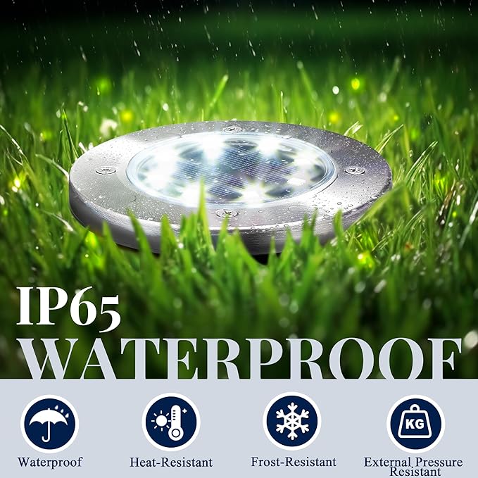 SOLPEX 20 Pack Solar Ground Lights Waterproof, Solar Powered Garden Lights, Landscape Lighting for Pathway Driveway Patio Backyard Walkway (Warm White)