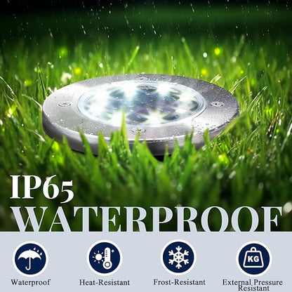 SOLPEX 20 Pack Solar Ground Lights Waterproof, Solar Powered Garden Lights, Landscape Lighting for Pathway Driveway Patio Backyard Walkway (Warm White)
