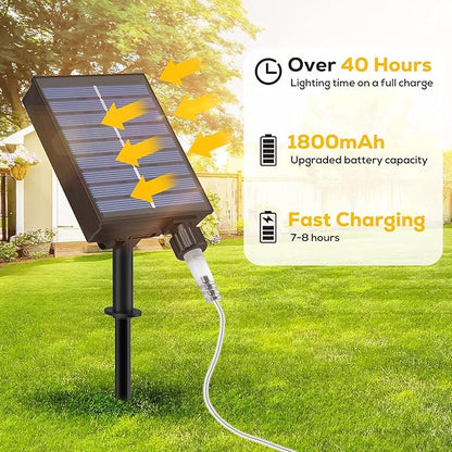 ICRGB Solar Pool Lights for Above Ground, 66FT 200LED 1800mAh Solar Rope Lights Outdoor, IP67 Waterproof Blue String Light with Remote, 8 Modes & Timing, Pool Garden Patio Fence Walkway Christmas