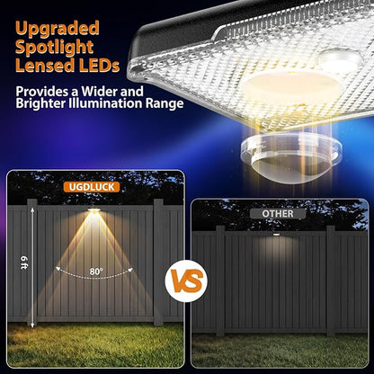 Solar Fence Lights Outdoor, 7 Fixed Colors ＆ Color Changing IP65 Waterproof Solar Powered Lights Outdoor for Backyard/Patio/Fence/Wall/Deck/Step/Porch/Railings/Pool (12pack)
