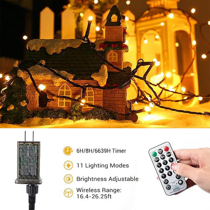 Christmas Patio String Lights, 67ft 200 LED Waterproof