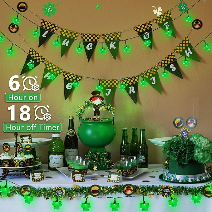 8ft Green String Lights for Patio, Waterproof LED