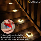 4-Pack Warm White Solar Path Lights, Outdoor Yard LED