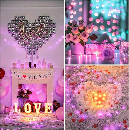 8-Pack Christmas String Lights, 16ft 50 LED Waterproof Twinkle Lights