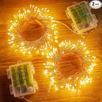 2-Pack Warm White Yard String Lights, 5ft Weatherproof LED