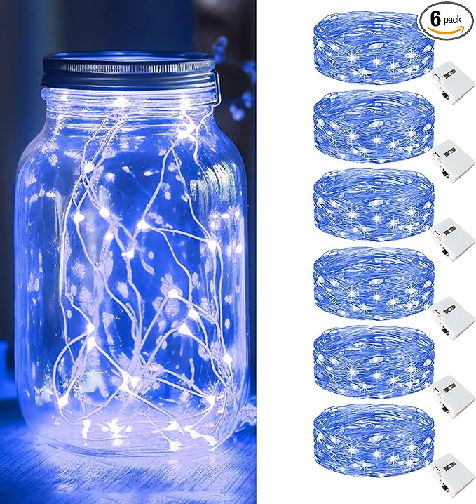 6-Pack Christmas Twinkle Lights, Waterproof for Yard
